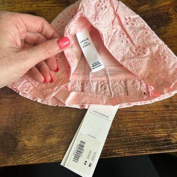 Janie and Jack Light Pink Floral Kids Hat - Picture 3 of 3